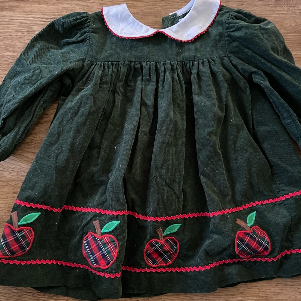 Betti Terrell Green Corduroy Apple Dress